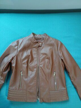 Guess imitation leather brown jacket